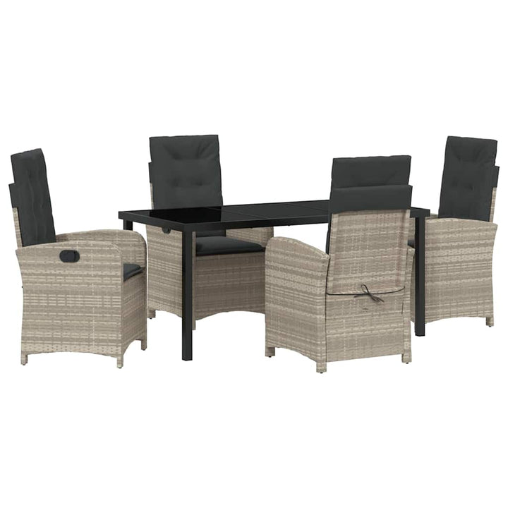 Have Spisebordssæt med pude 5 pcs Lysegrå polyrattan
