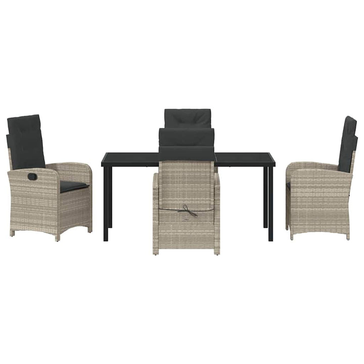 Have Spisebordssæt med pude 5 pcs Lysegrå polyrattan