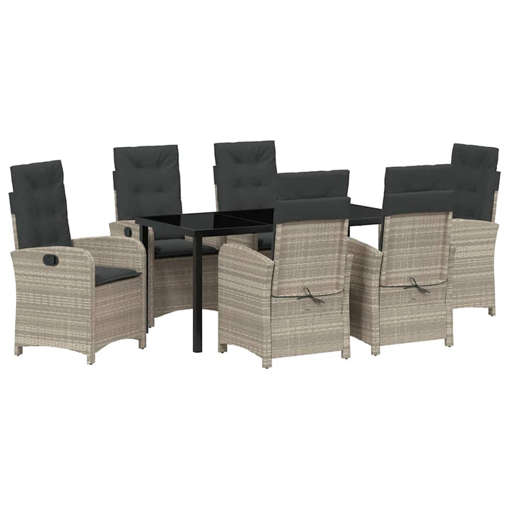 Have Spisebordssæt med pude 7 pcs Lysegrå polyrattan