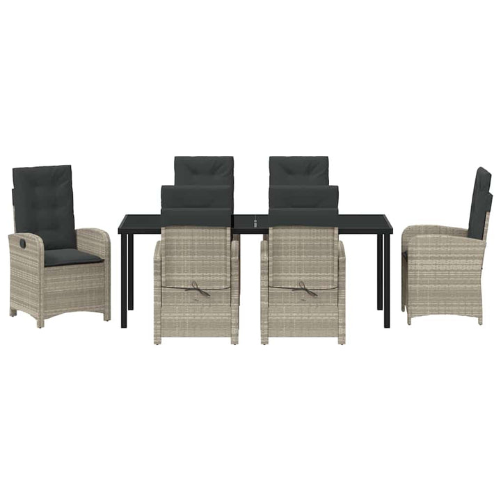 Have Spisebordssæt med pude 7 pcs Lysegrå polyrattan