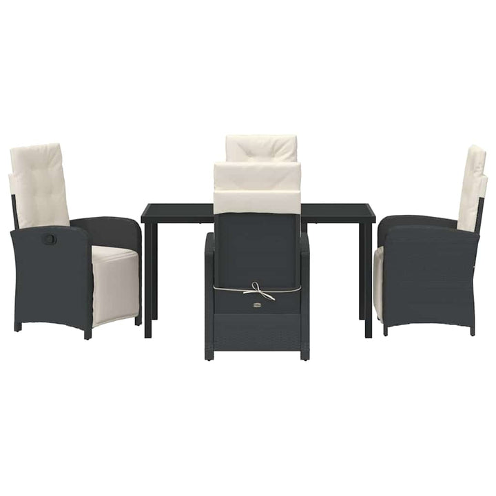 Have Spisebordssæt med pude 5 pcs Sort polyrattan