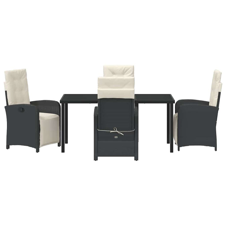 Have Spisebordssæt med pude 5 pcs Sort polyrattan