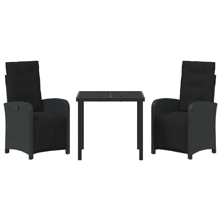 Have Spisebordssæt med pude 3 pcs Sort polyrattan