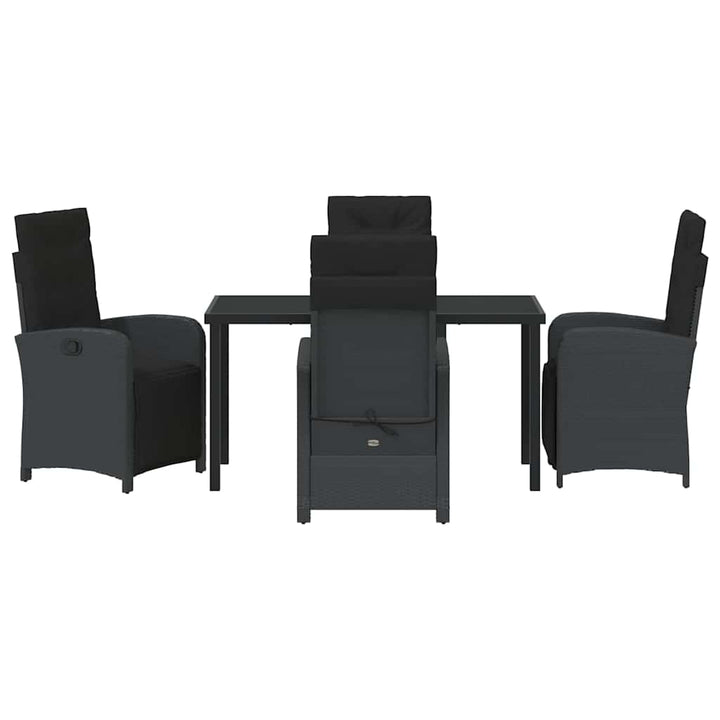 Have Spisebordssæt med pude 5 pcs Sort polyrattan