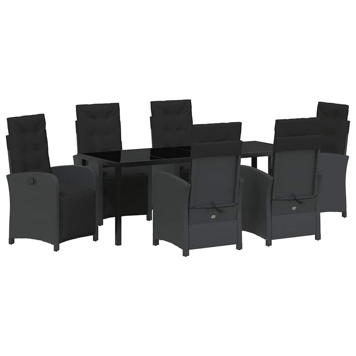 Have Spisebordssæt med pude 7 pcs Sort polyrattan