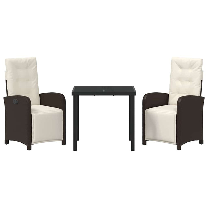 Have Spisebordssæt med pude 3 pcs Brun polyrattan