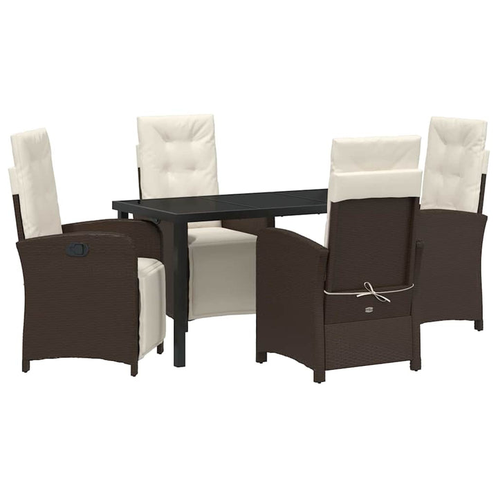 Have Spisebordssæt med pude 5 pcs Brun polyrattan