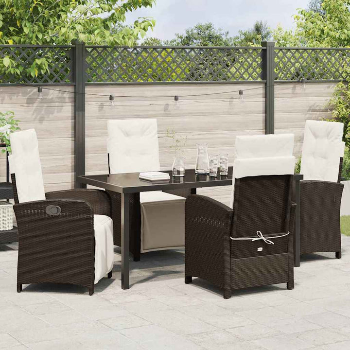 Have Spisebordssæt med pude 5 pcs Brun polyrattan