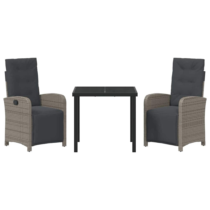 Have Spisebordssæt med pude 3 pcs Grå polyrattan