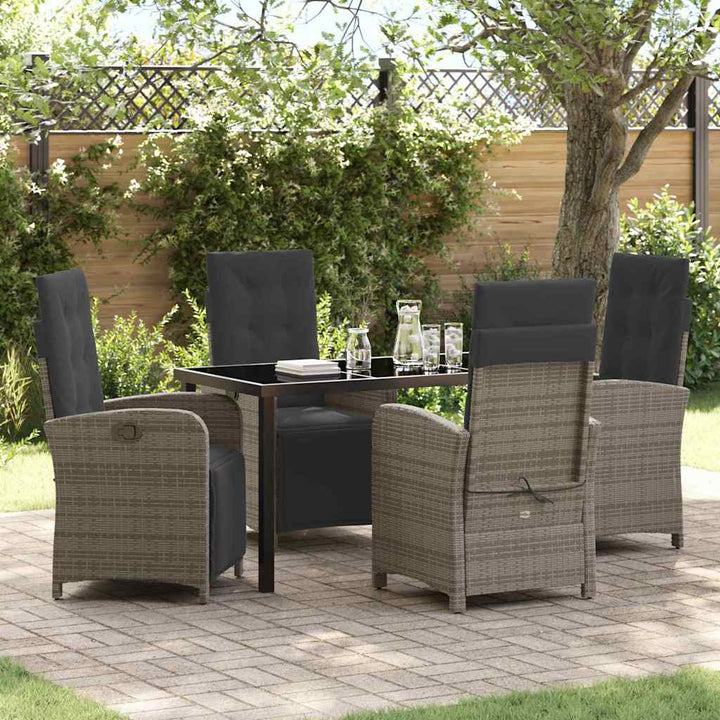 Have Spisebordssæt med pude 5 pcs Grå polyrattan