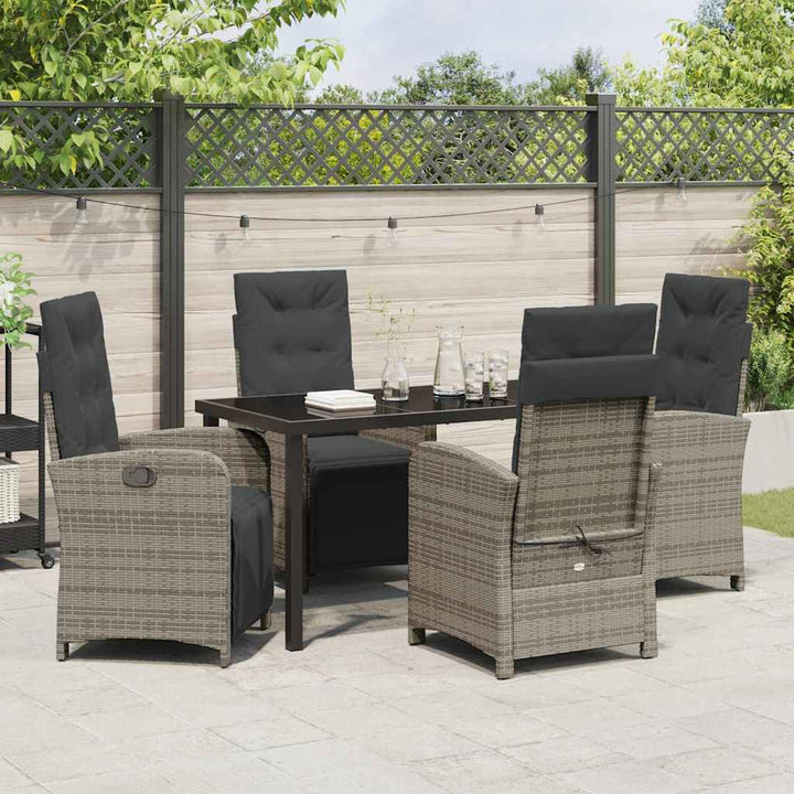 Have Spisebordssæt med pude 5 pcs Grå polyrattan
