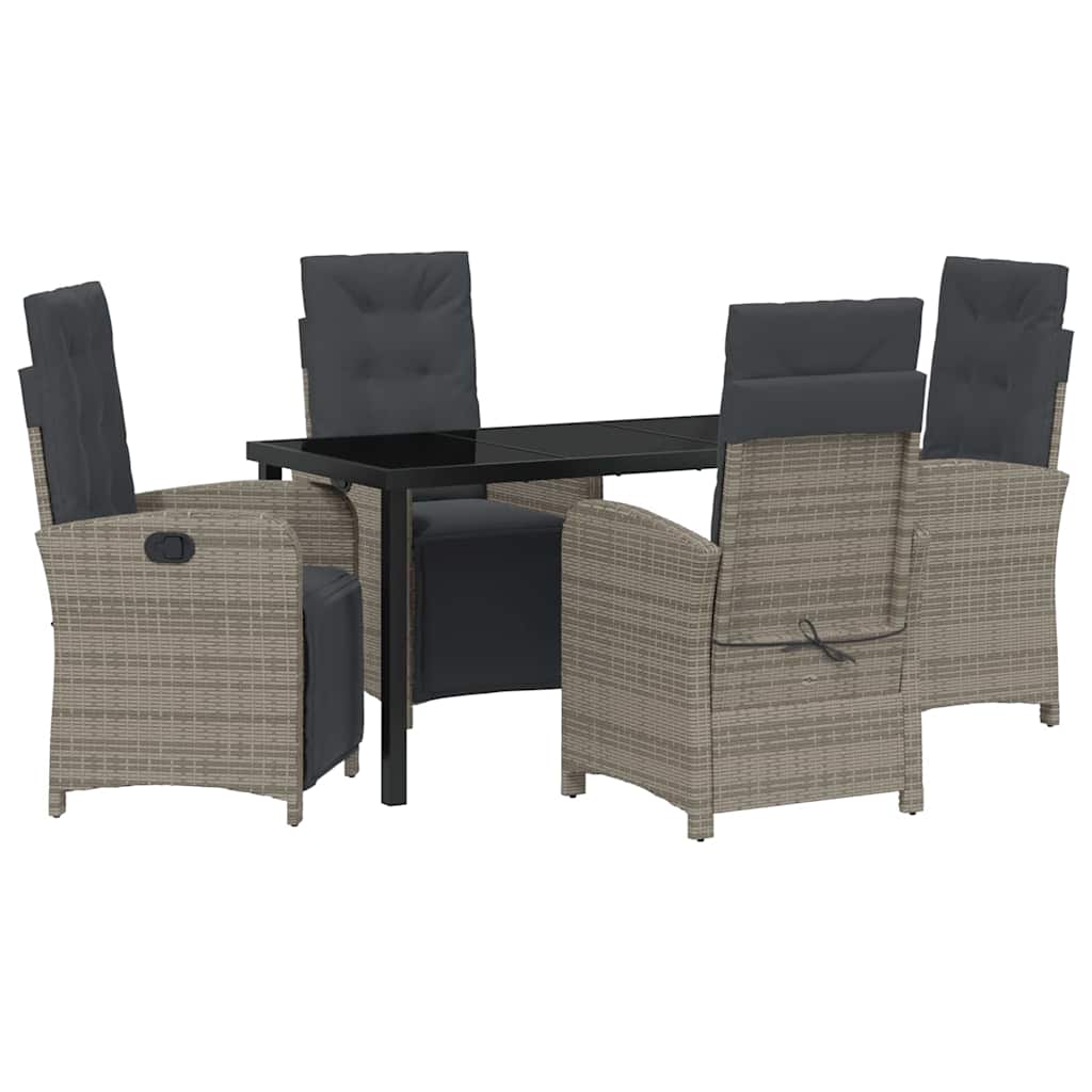 Have Spisebordssæt med pude 5 pcs Grå polyrattan