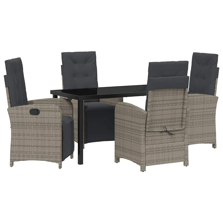 Have Spisebordssæt med pude 5 pcs Grå polyrattan