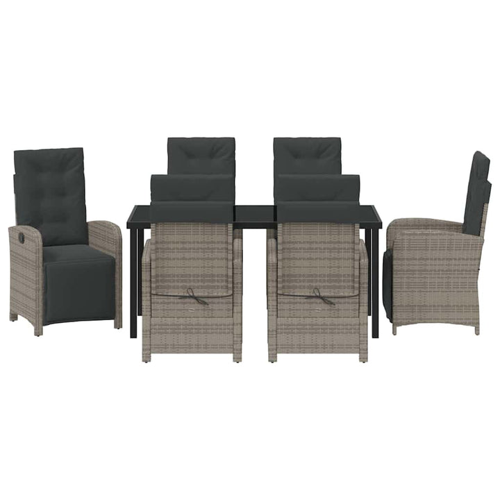 Have Spisebordssæt med pude 7 pcs Grå polyrattan