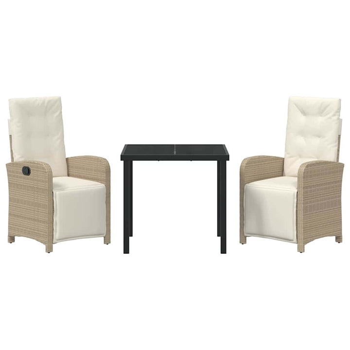 Have Spisebordssæt med pude 3 pcs Beige polyrattan