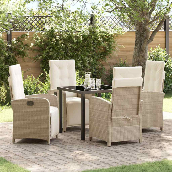 Have Spisebordssæt med pude 5 pcs Beige polyrattan