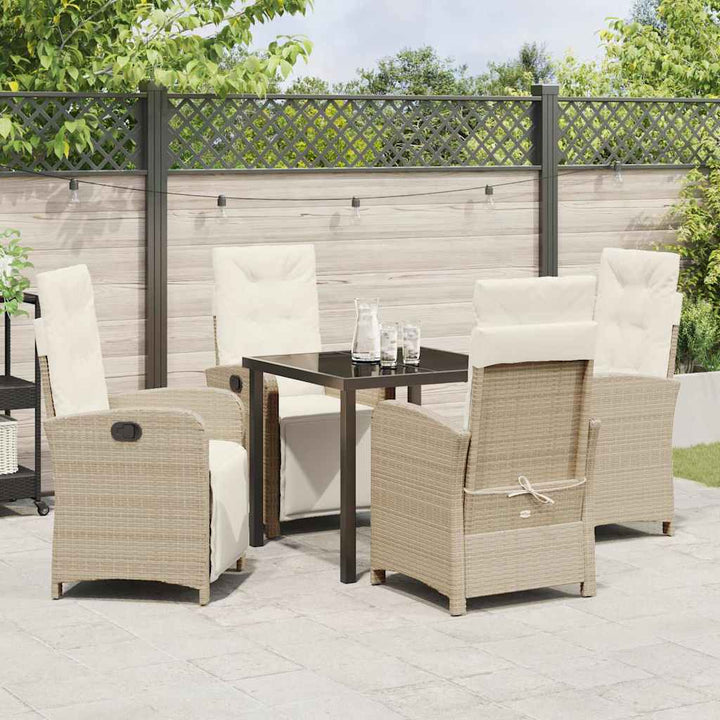 Have Spisebordssæt med pude 5 pcs Beige polyrattan
