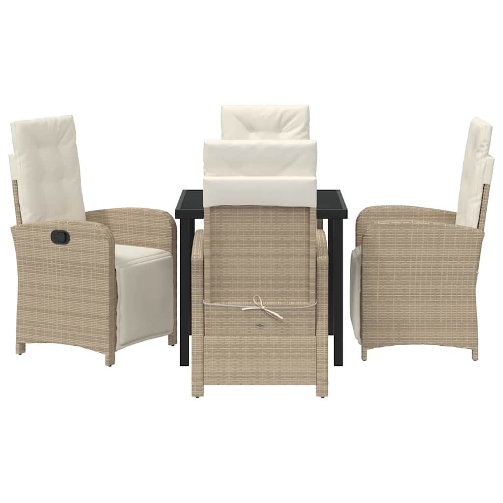 Have Spisebordssæt med pude 5 pcs Beige polyrattan