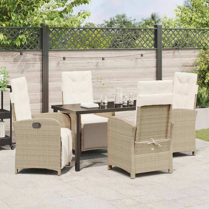 Have Spisebordssæt med pude 5 pcs Beige polyrattan