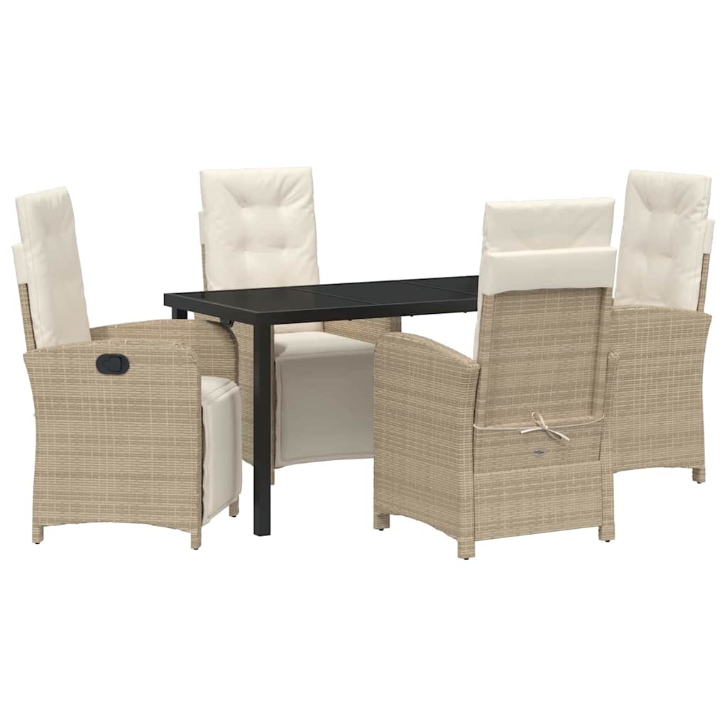 Have Spisebordssæt med pude 5 pcs Beige polyrattan