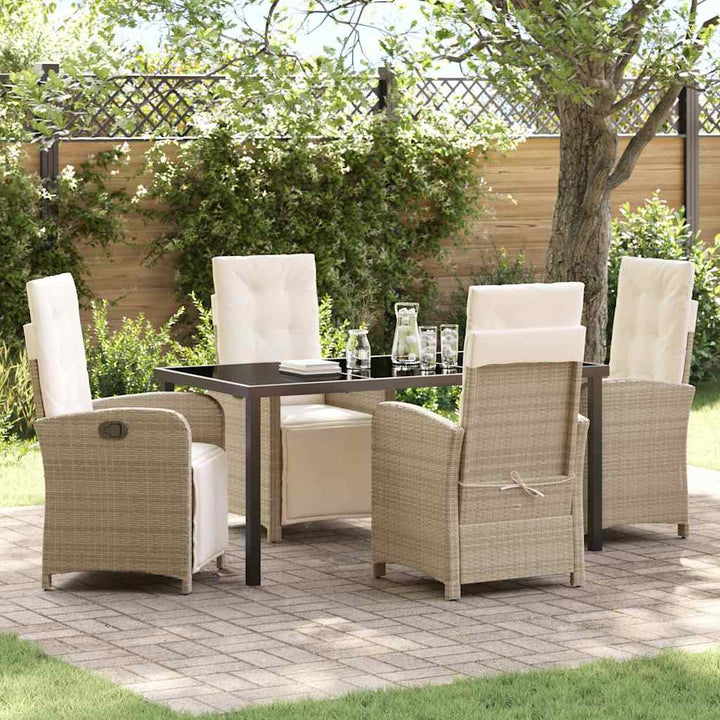 Have Spisebordssæt med pude 5 pcs Beige polyrattan
