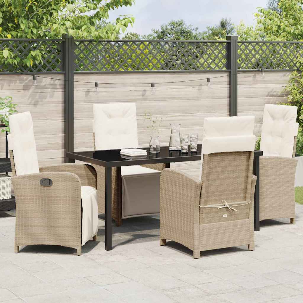 Have Spisebordssæt med pude 5 pcs Beige polyrattan