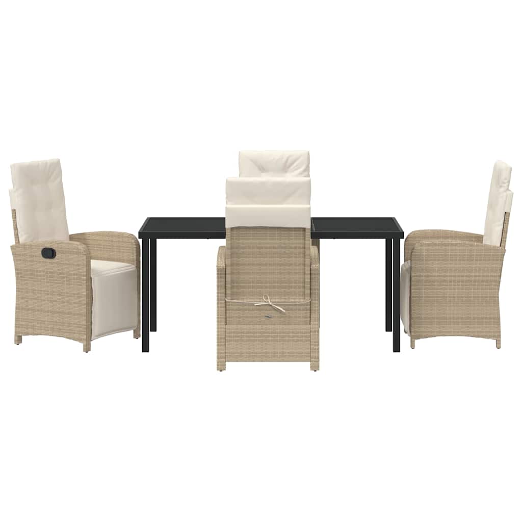 Have Spisebordssæt med pude 5 pcs Beige polyrattan