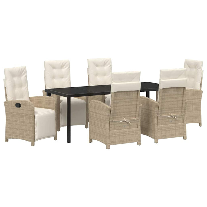 Have Spisebordssæt med pude 7 pcs Beige polyrattan