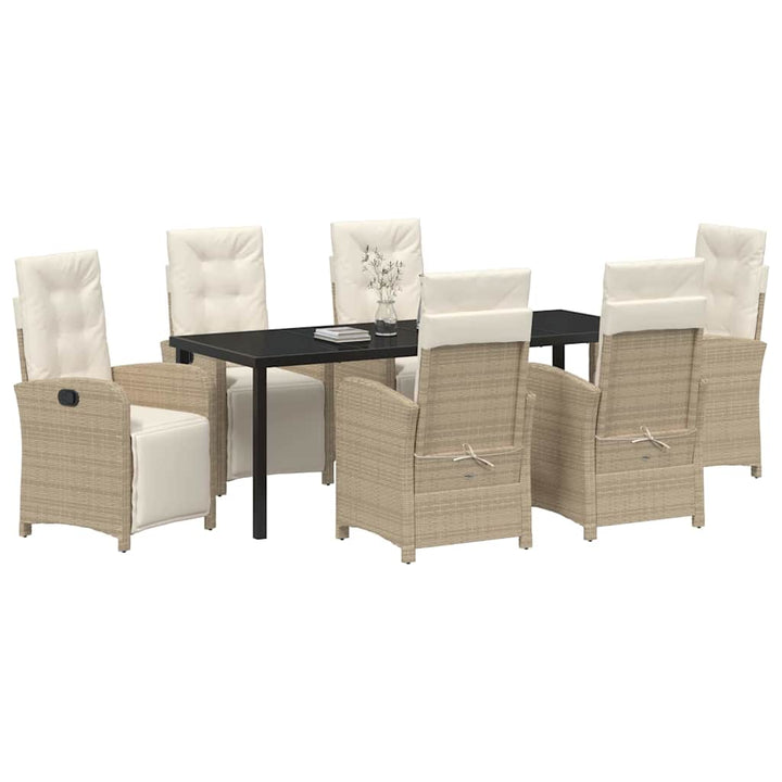 Have Spisebordssæt med pude 7 pcs Beige polyrattan