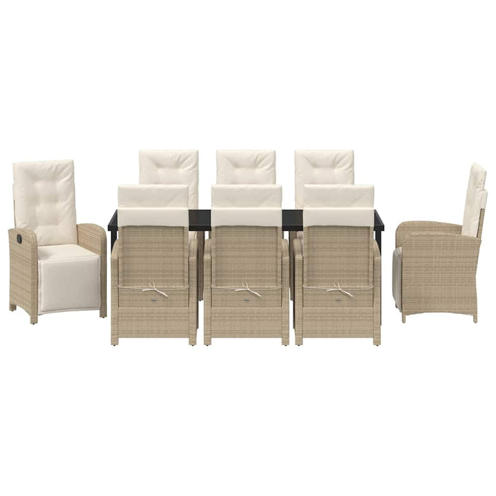 Have Spisebordssæt med pude 9 pcs Beige polyrattan