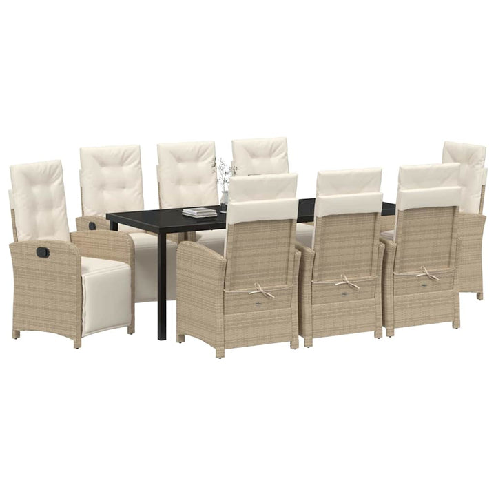 Have Spisebordssæt med pude 9 pcs Beige polyrattan