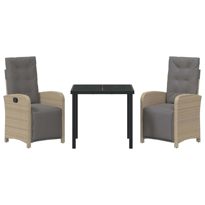 Have Spisebordssæt med pude 3 pcs Beige polyrattan