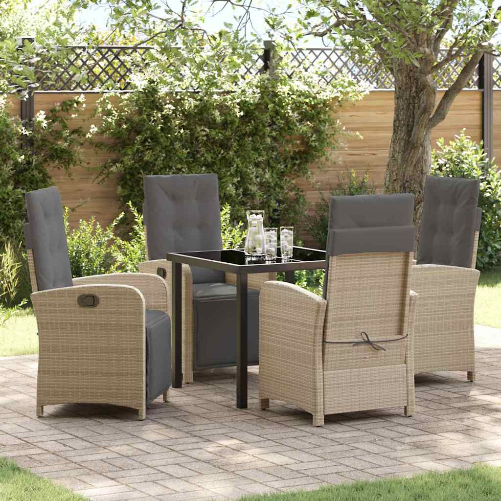 Have Spisebordssæt med pude 5 pcs Beige polyrattan