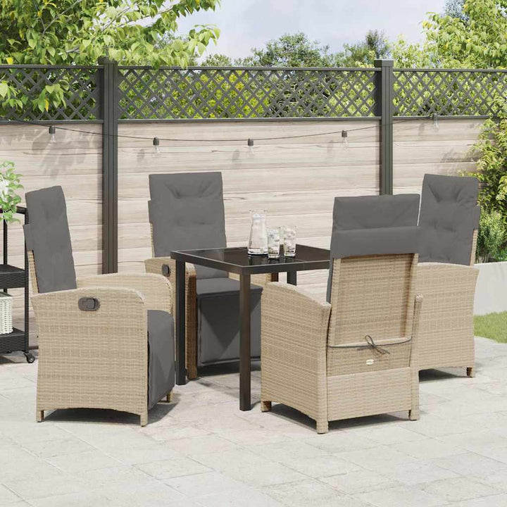 Have Spisebordssæt med pude 5 pcs Beige polyrattan
