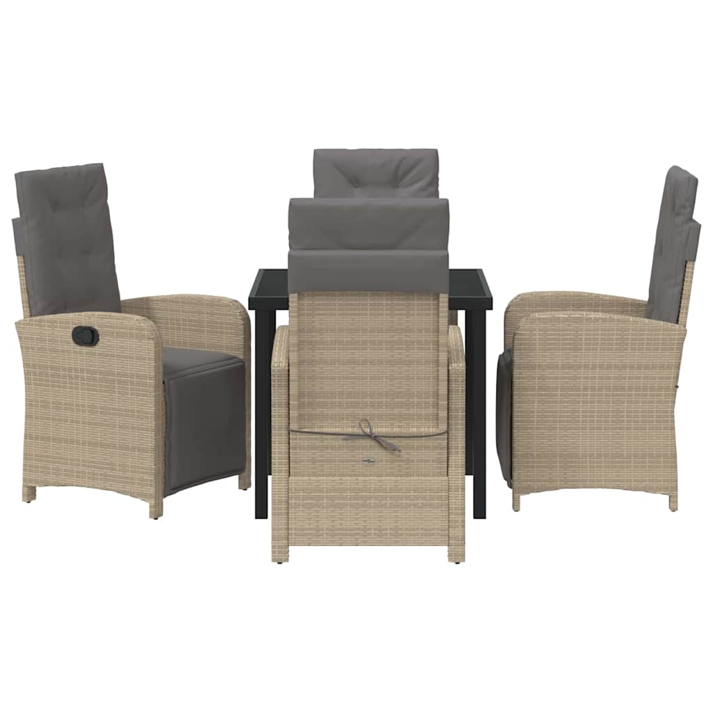 Have Spisebordssæt med pude 5 pcs Beige polyrattan