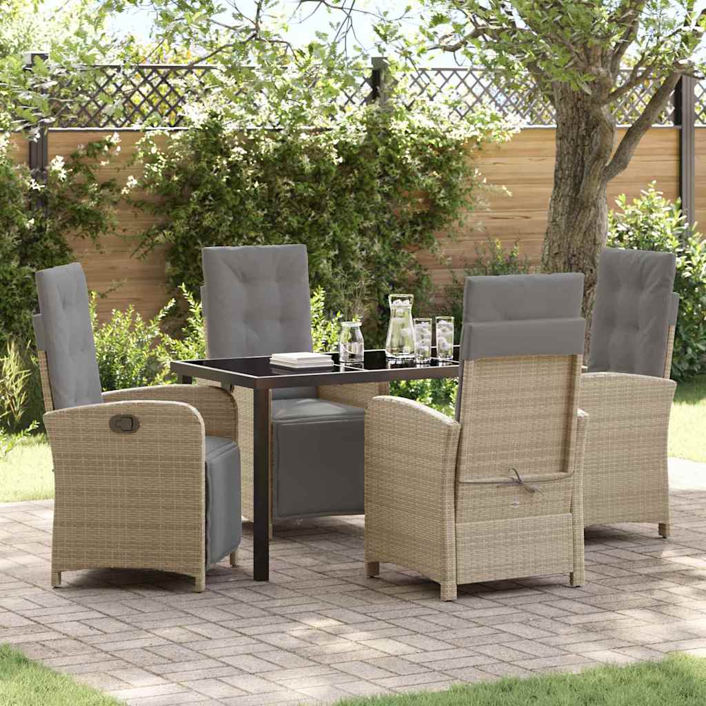 Have Spisebordssæt med pude 5 pcs Beige polyrattan