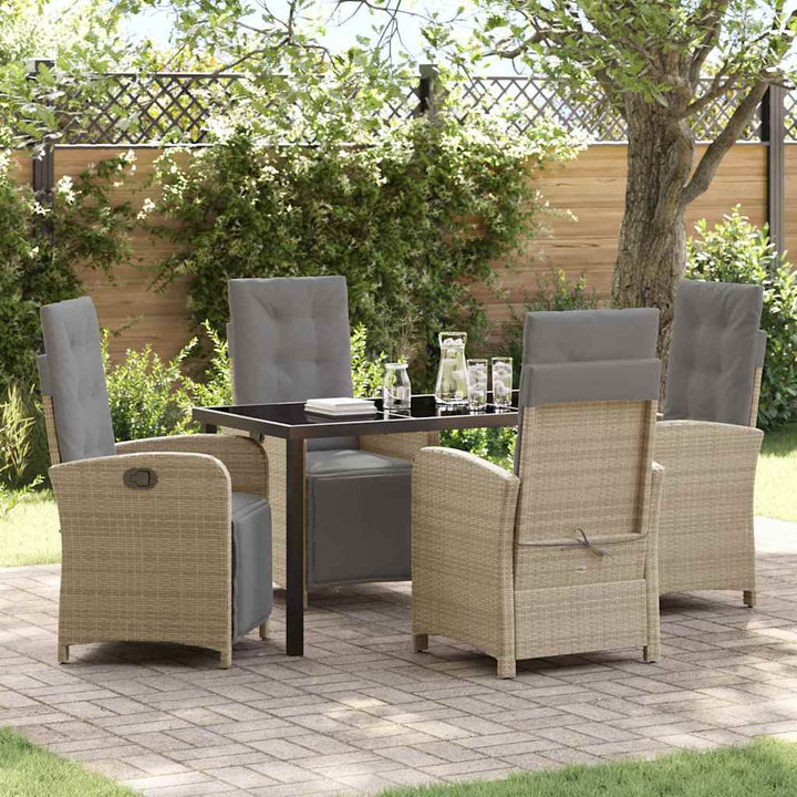 Have Spisebordssæt med pude 5 pcs Beige polyrattan