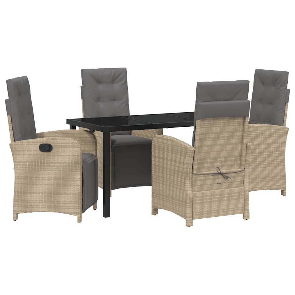 Have Spisebordssæt med pude 5 pcs Beige polyrattan
