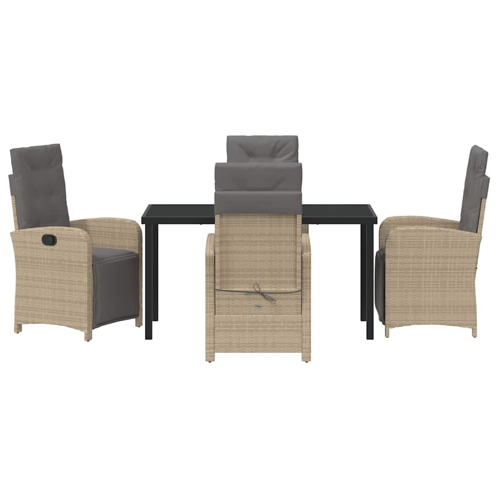 Have Spisebordssæt med pude 5 pcs Beige polyrattan