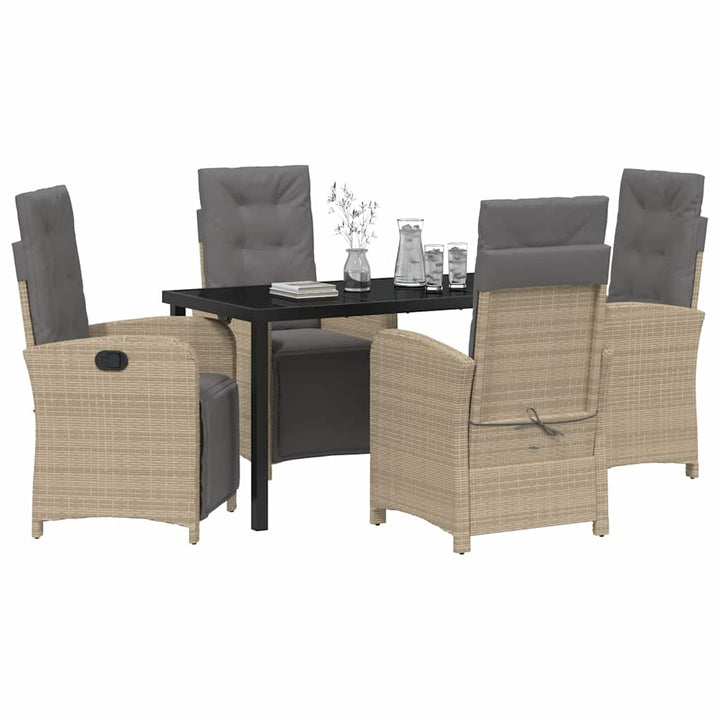 Have Spisebordssæt med pude 5 pcs Beige polyrattan