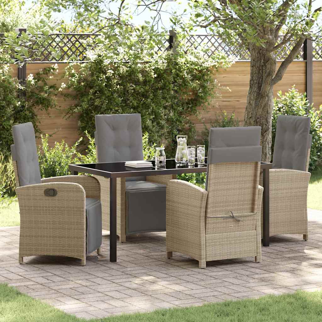 Have Spisebordssæt med pude 5 pcs Beige polyrattan