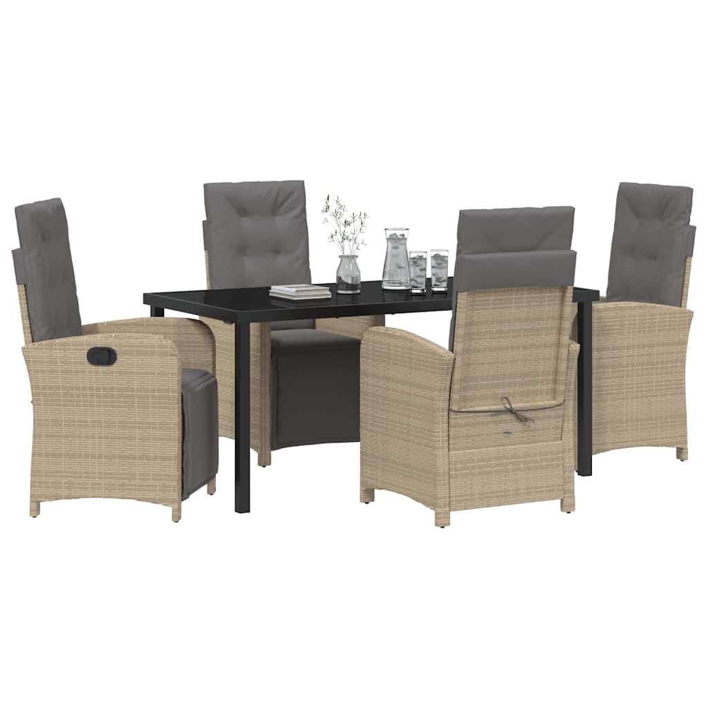 Have Spisebordssæt med pude 5 pcs Beige polyrattan