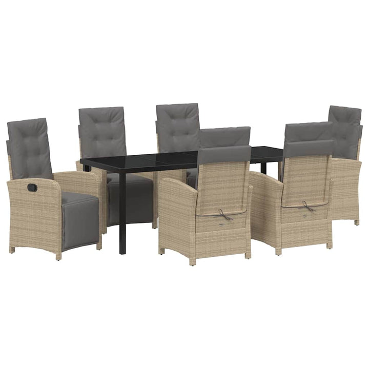 Have Spisebordssæt med pude 7 pcs Beige polyrattan