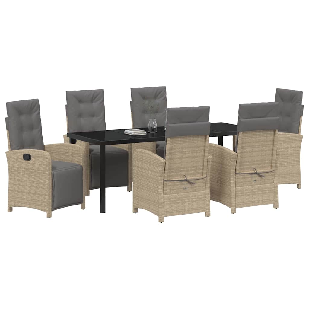 Have Spisebordssæt med pude 7 pcs Beige polyrattan