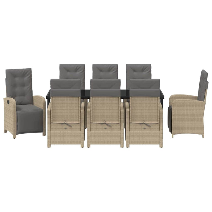 Have Spisebordssæt med pude 9 pcs Beige polyrattan