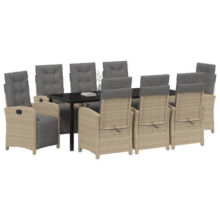 Have Spisebordssæt med pude 9 pcs Beige polyrattan