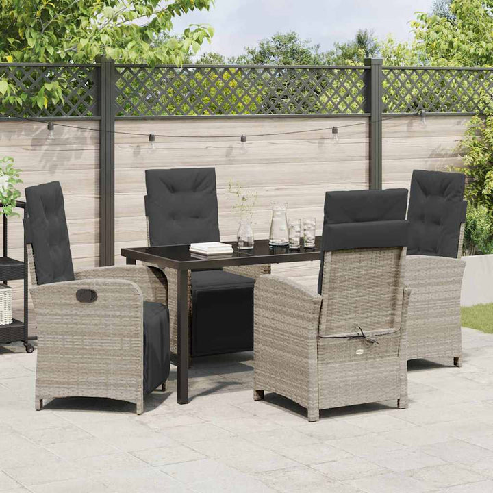 Have Spisebordssæt med pude 5 pcs Lysegrå polyrattan