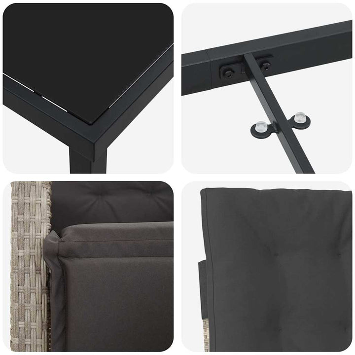 Have Spisebordssæt med pude 5 pcs Lysegrå polyrattan