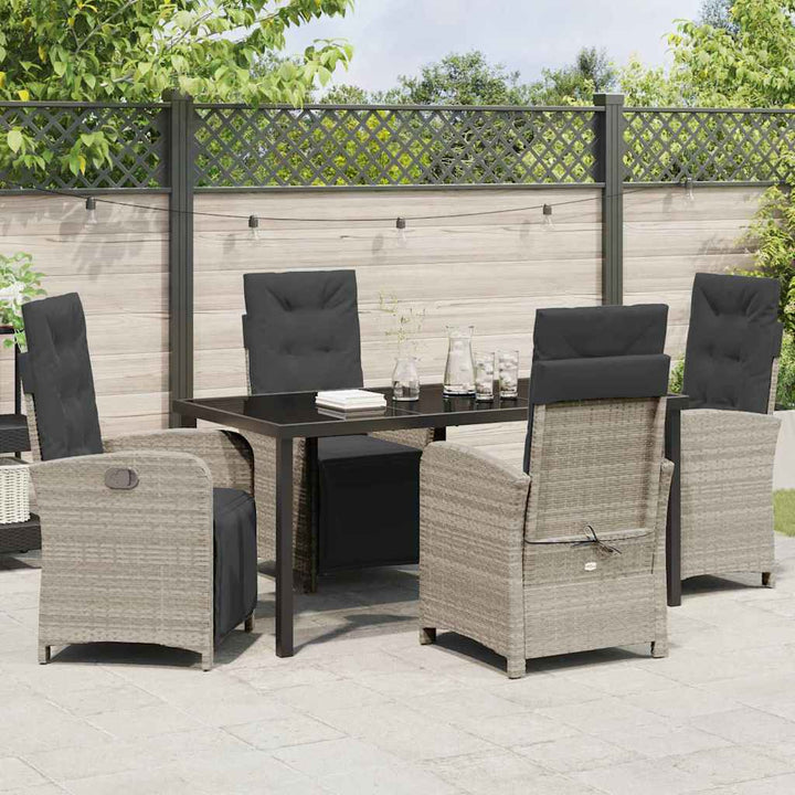 Have Spisebordssæt med pude 5 pcs Lysegrå polyrattan