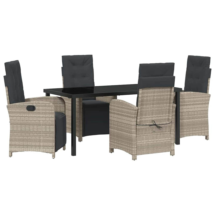 Have Spisebordssæt med pude 5 pcs Lysegrå polyrattan